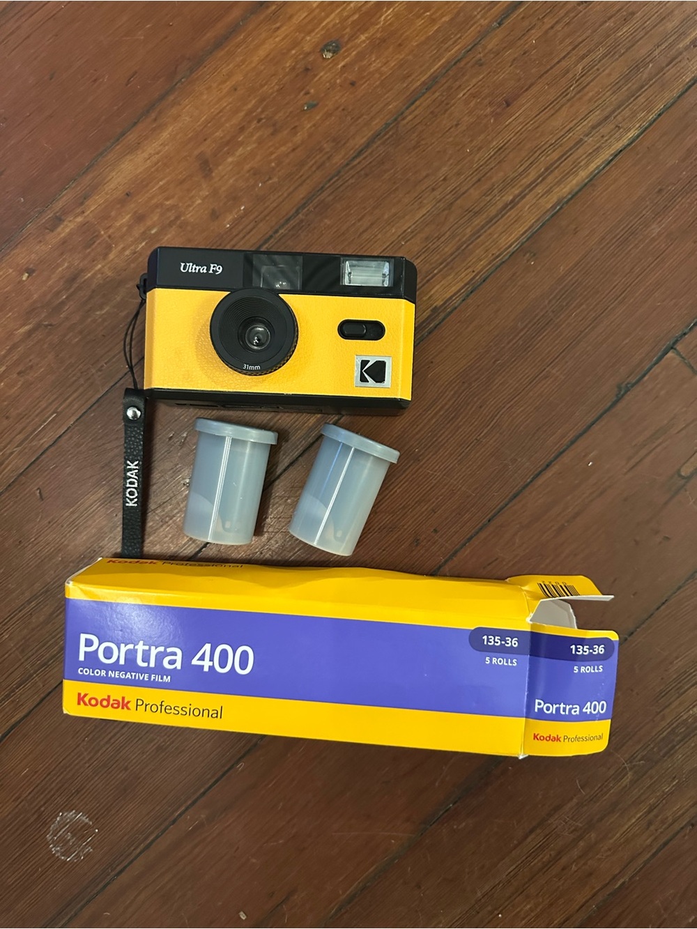 Kodak Ultra F9 Yellow Point-and-Shoot Film Camera with 2 rolls of PORTRA 400